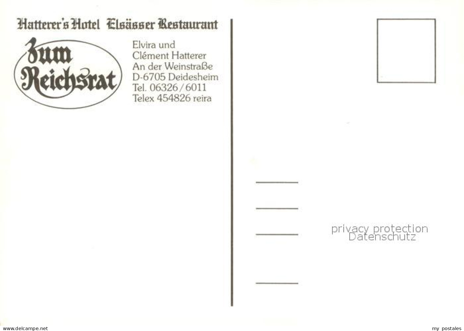 73648117 Deidesheim Hatterer's Hotel Zum Reichsrat Elsaesser Restaurant Deideshe - Deidesheim