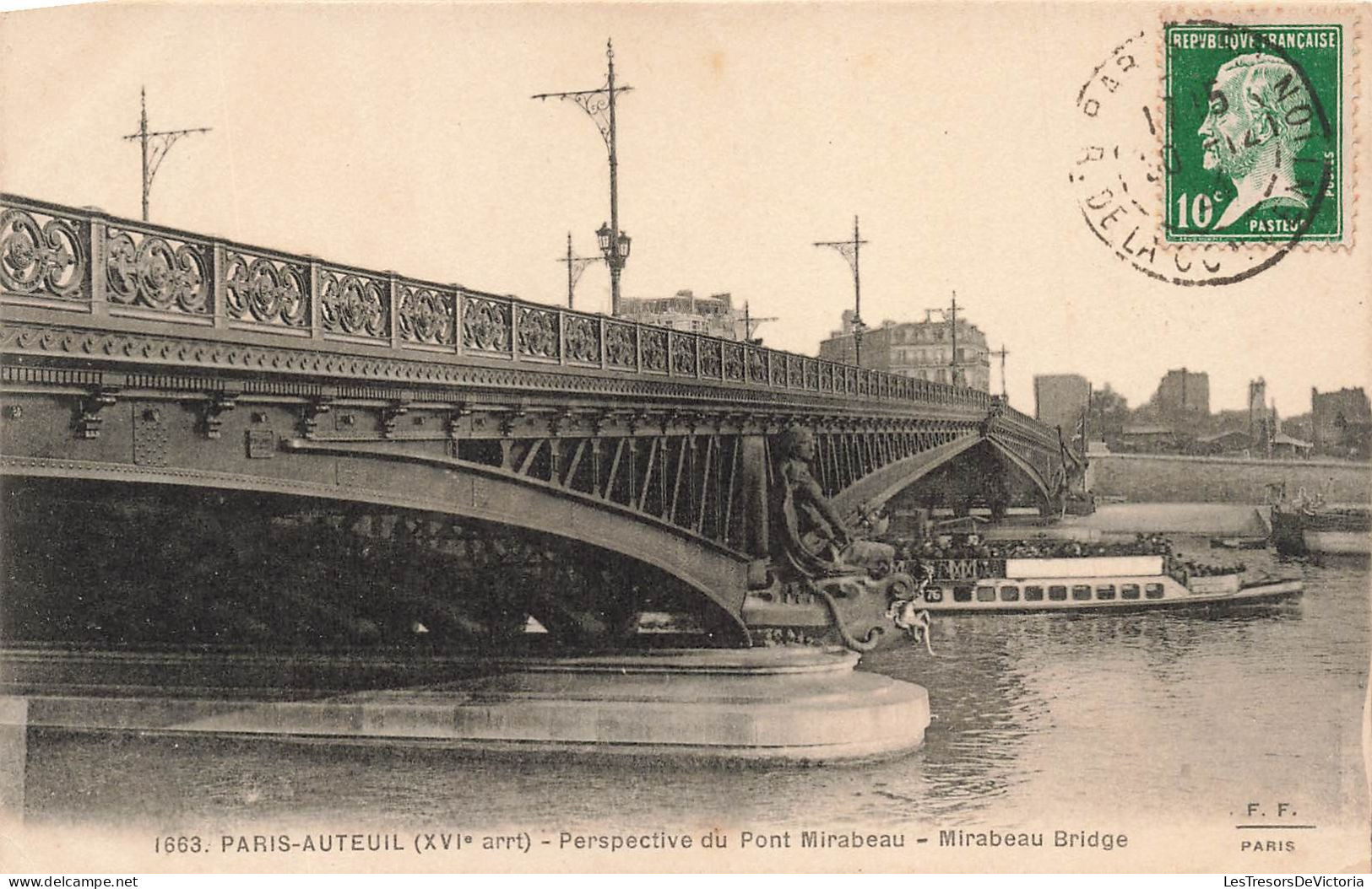 FRANCE - Paris Auteuil - Perspective Du Pont Mirabeau  - Carte Postale Ancienne - Bridges