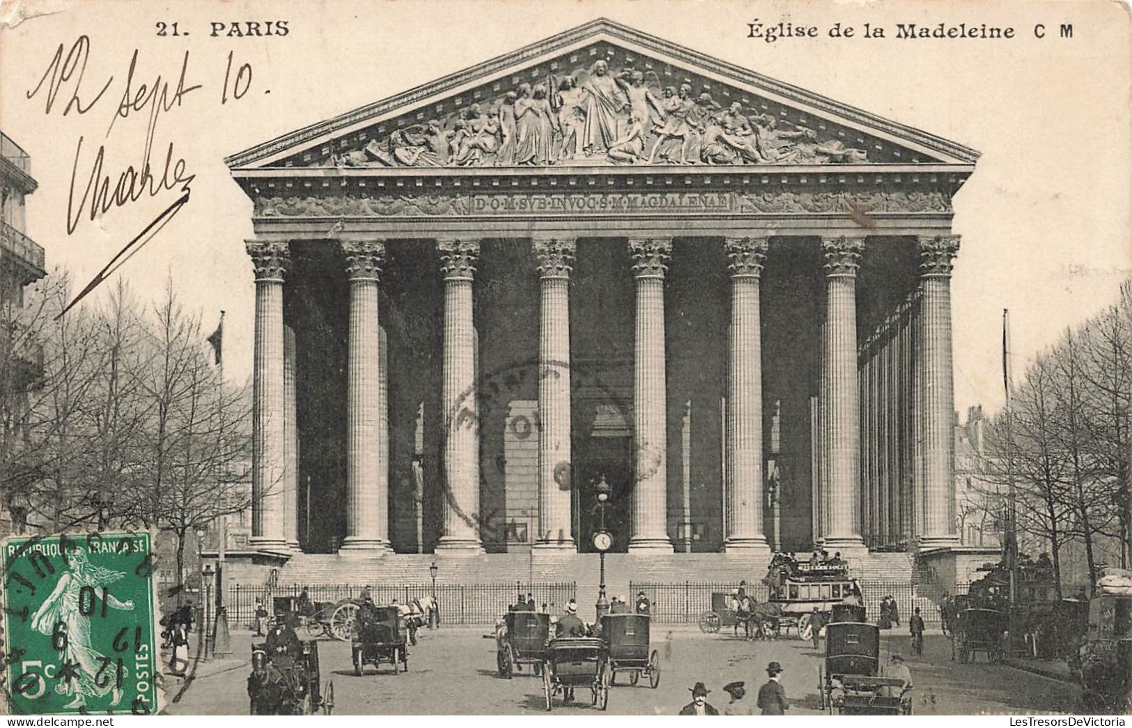 FRANCE - Paris - Vue Générale De L'église De La Madeleine - C.M - Carte Postale Ancienne - Eglises