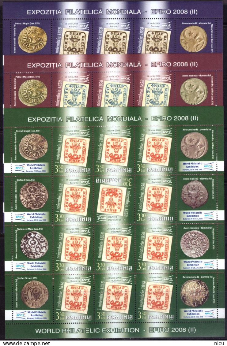 2007 - WORLD PHILATELIC EXHIBITION EFIRO 2008 - Blocks With 12 Stamps + Labels + Tete-beche - Ongebruikt