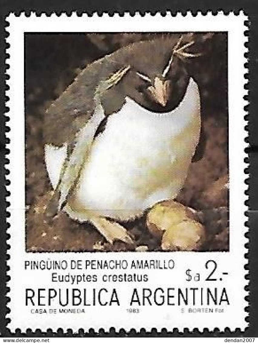 Argentina - MNH ** 1983 : Fauna Of Southern Argentina : Southern Rockhopper Penguin  -  Eudyptes Chrysocome - Pinguini