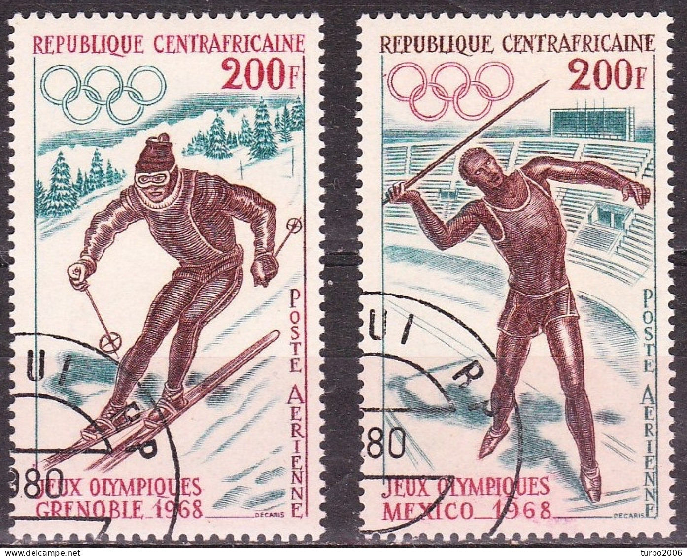 Republique Centrafricaine 1962-1979 airplanes, sport, insects etc. 10 sets + 3 blocks used / MNH as shown