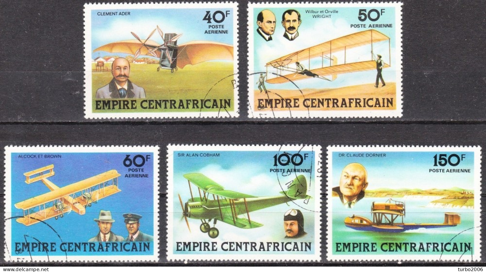 Republique Centrafricaine 1962-1979 airplanes, sport, insects etc. 10 sets + 3 blocks used / MNH as shown