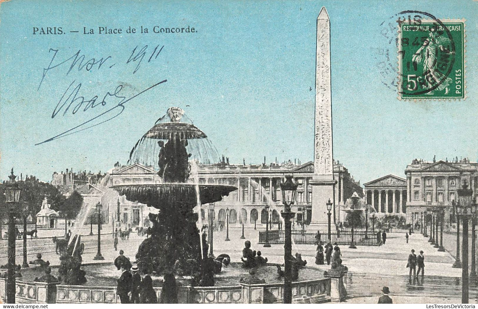 FRANCE - Paris - Vue Sur La Place De La Concorde - Colorisé - Animé - Carte Postale Ancienne - Places, Squares
