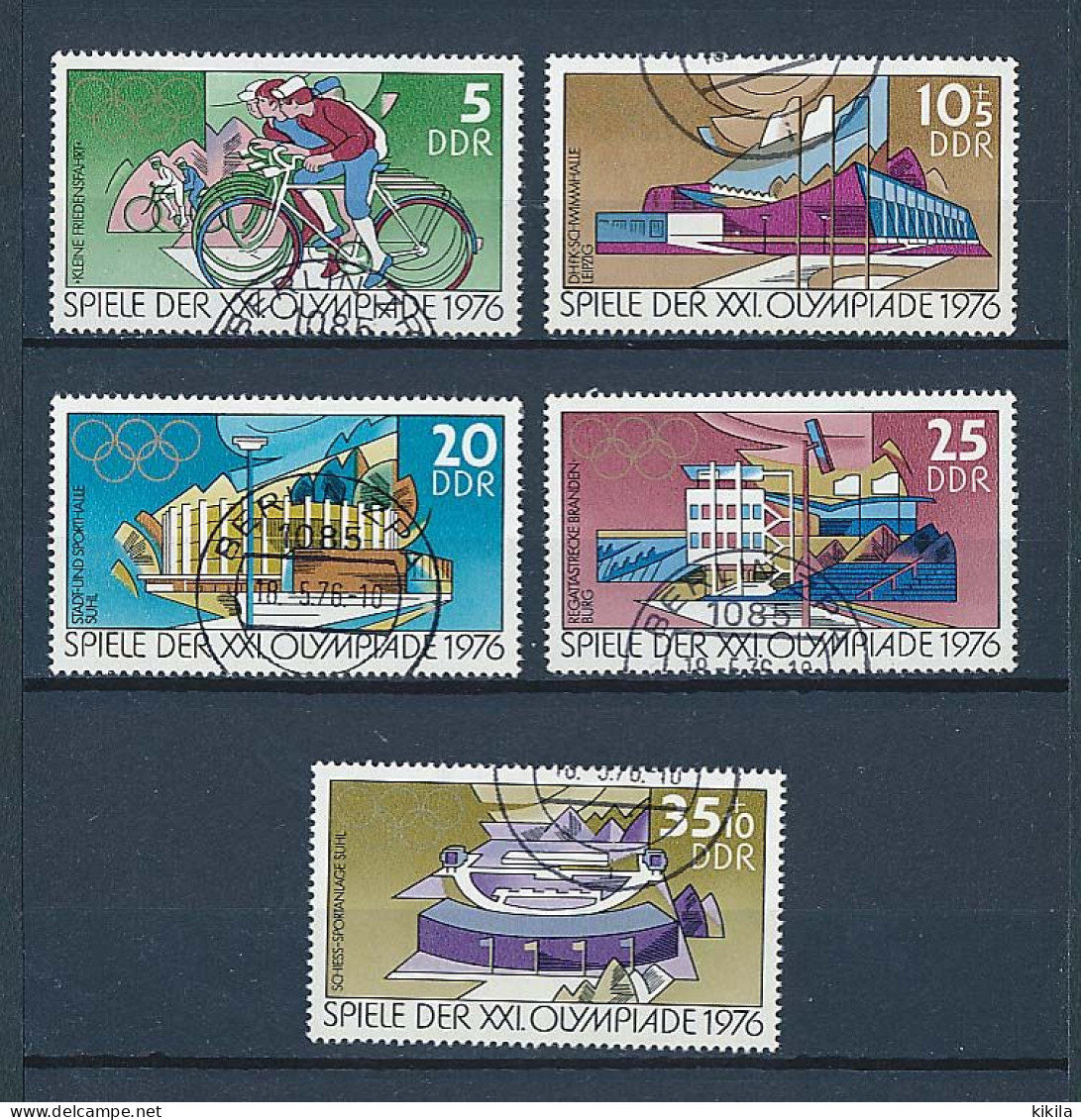 5 Timbres Oblitérés ALLEMAGNE DE L'EST DDR XII-12 XXI° Jeux Olympiques D'été MONTREAL 1976 - Sommer 1976: Montreal