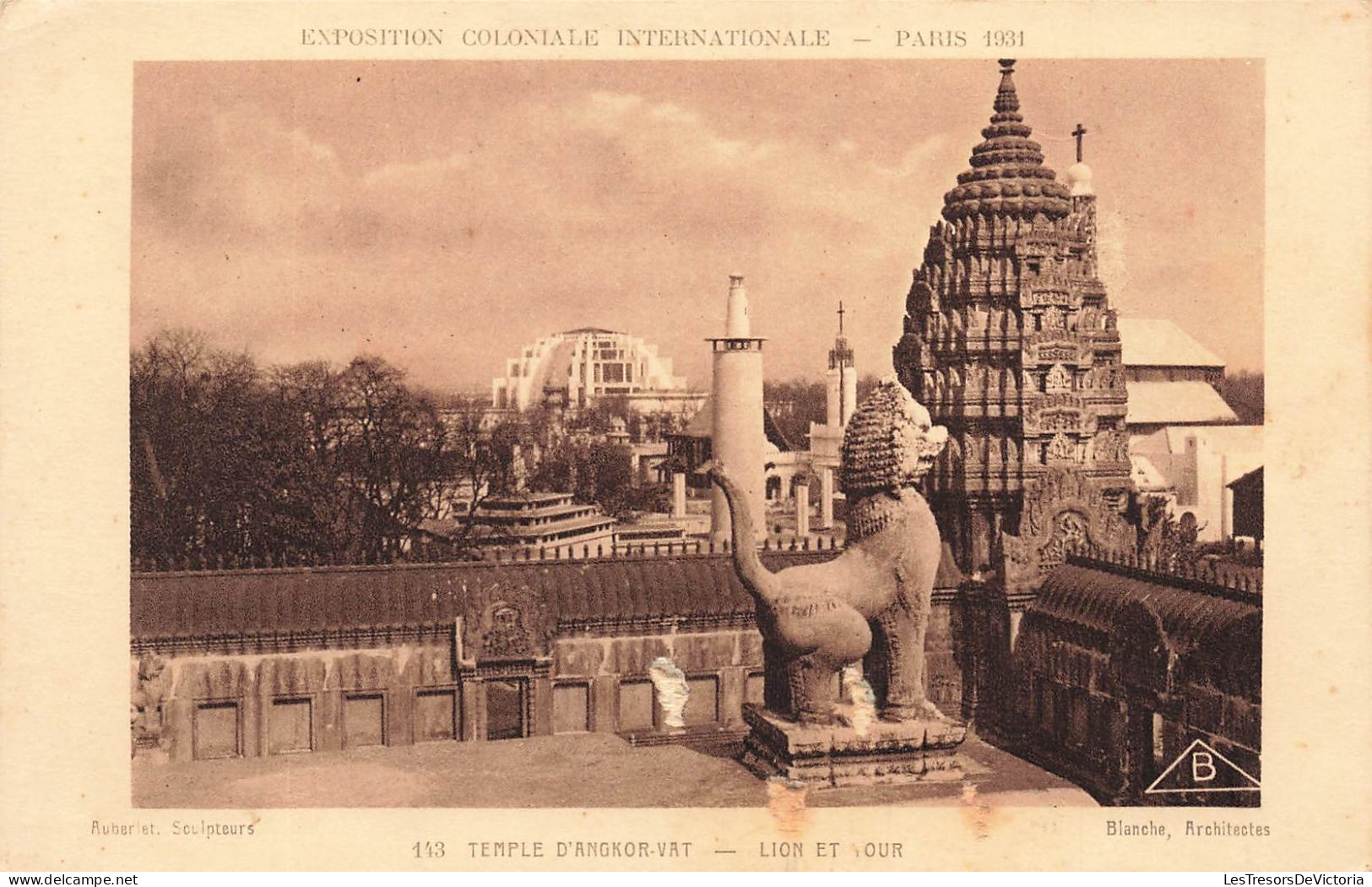 FRANCE - Paris - Exposition Coloniale - Temple D'Angkor Vat - Vue Sur Le Lion Et La Tour - Carte Postale Ancienne - Expositions