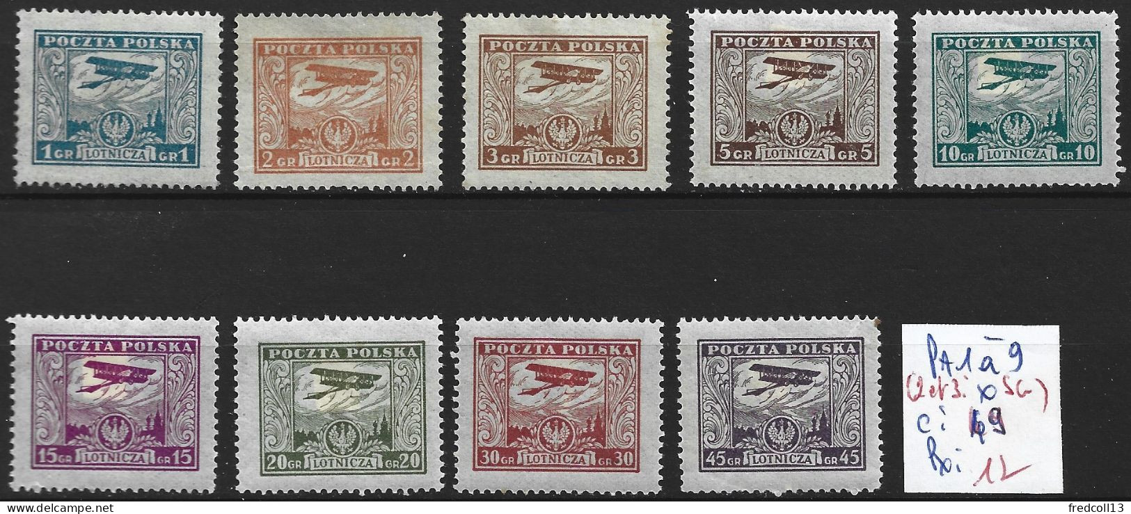 POLOGNE PA1 à 9 * ( 2 & 3 Sans Gomme ) Côte 49 € - Unused Stamps