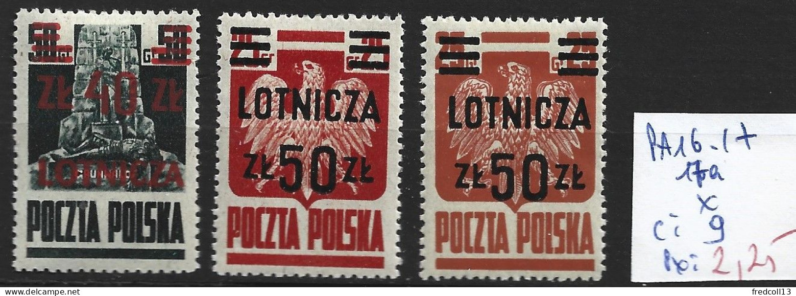 POLOGNE PA 16-17 + 17a * Côte 9 € - Unused Stamps