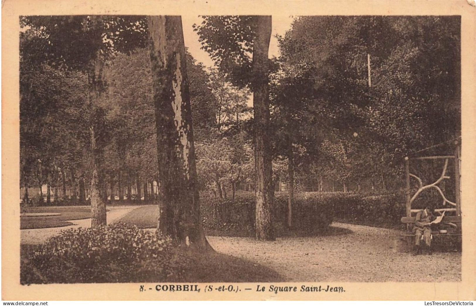 FRANCE - Corbeil - Vue Sur Le Square Saint Jean - Carte Postale Ancienne - Corbeil Essonnes