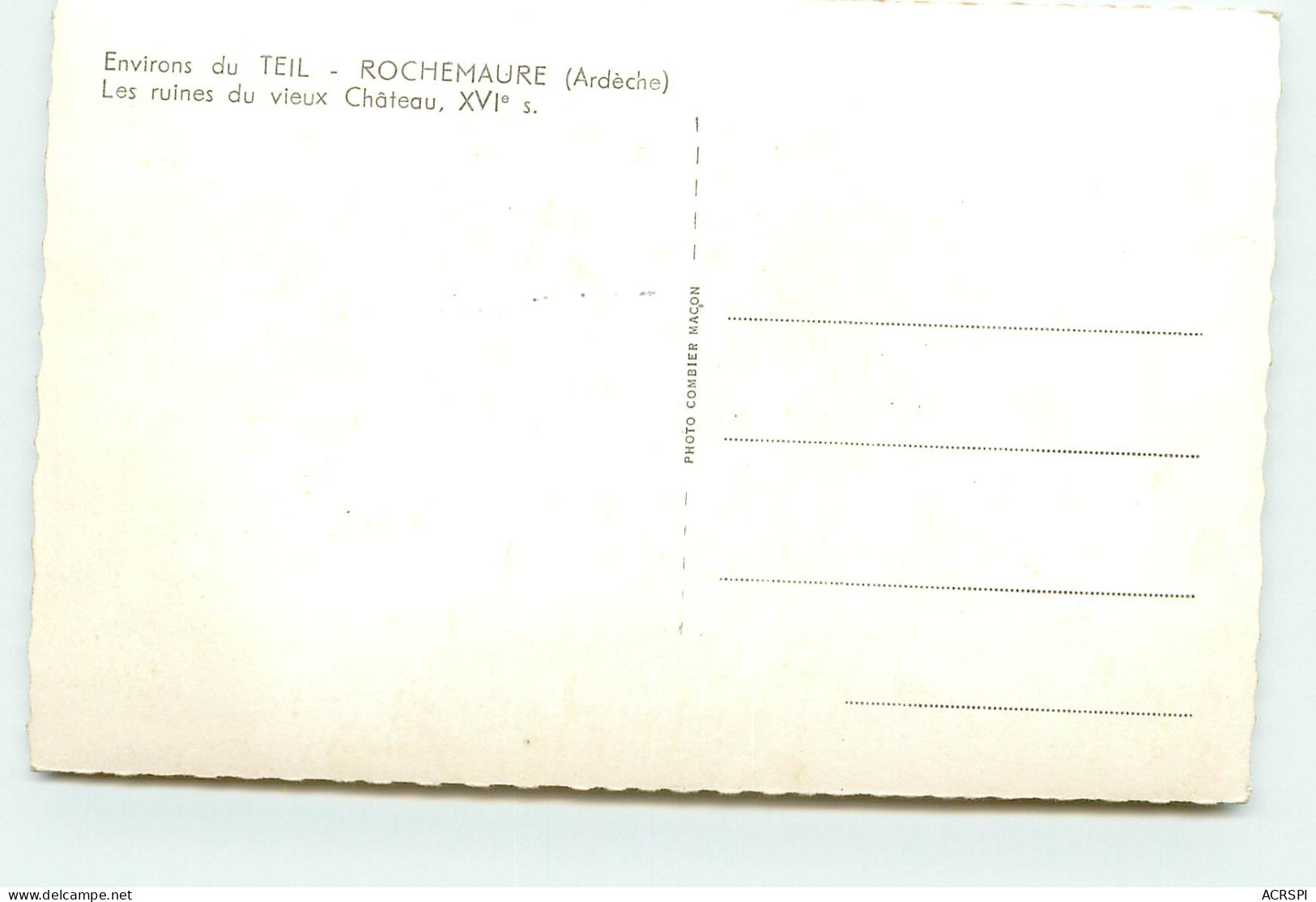 Rochemaure, Vieux Chateau, Vue Generale (scan Recto-verso) KEVREN0096 - Rochemaure