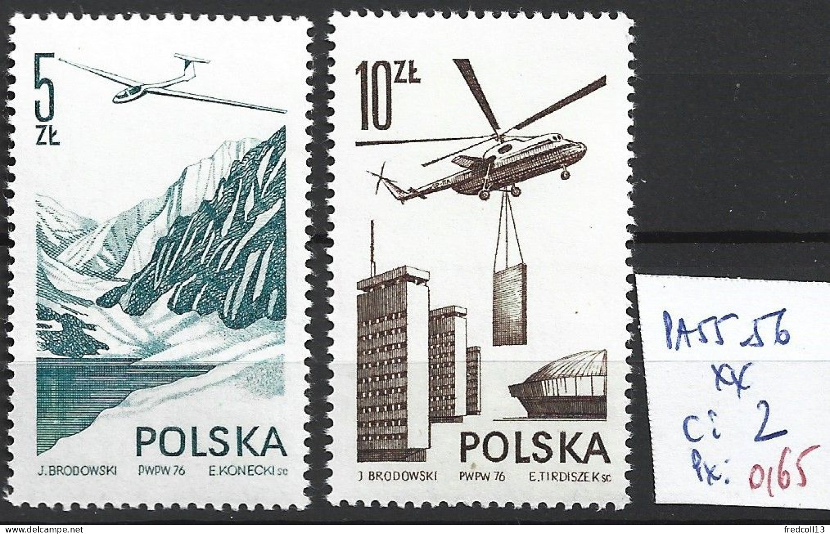 POLOGNE PA 55-56 ** Côte 2 € - Unused Stamps