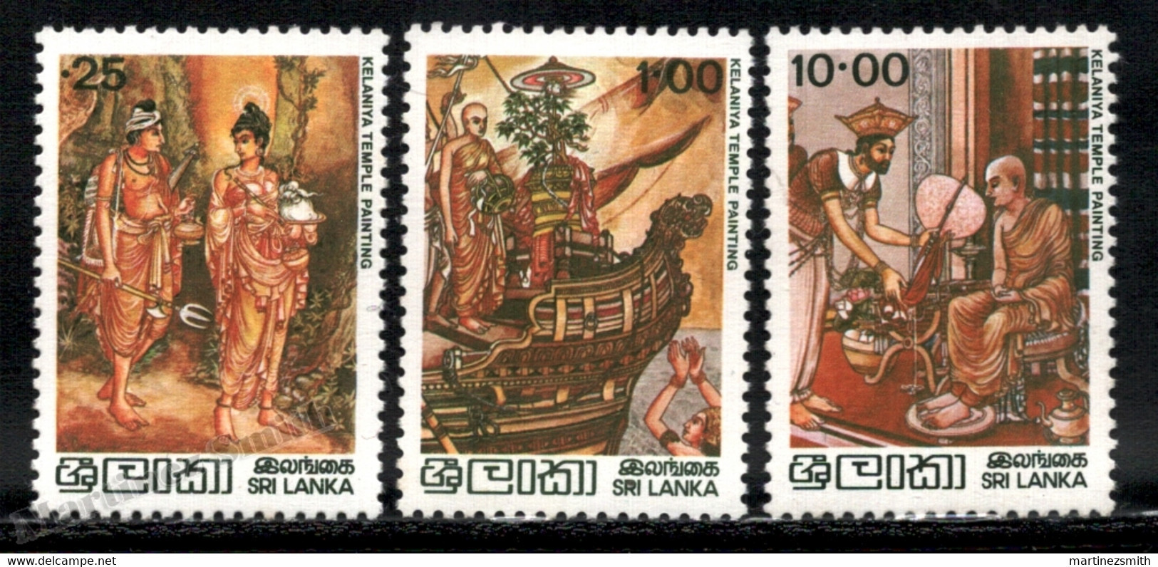 Sri Lanka 1979 Yvert 513-15, Religion. Buddhism. Vesak Festival. Art. Kelaniya Temple Painting - MNH - Sri Lanka (Ceylon) (1948-...)