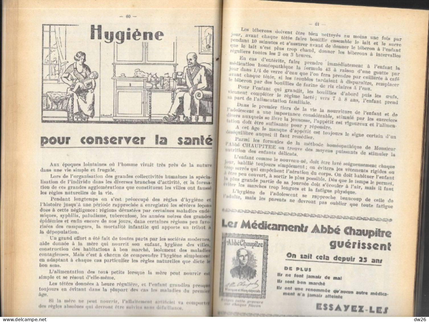 Almanach Abbé Chaupitre 1934 à L'Usage Des Bien Portants Et Des Malades - Conseils Soins, Hygiène, Recettes - Gesundheit