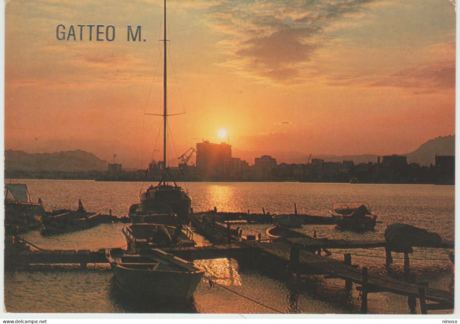 ITALIA ITALY CARTOLINA VIAGGIATA NEL 1980,   RIVIERA ADRIATICA GATTEO MARE - TRAMONTO - Cesena