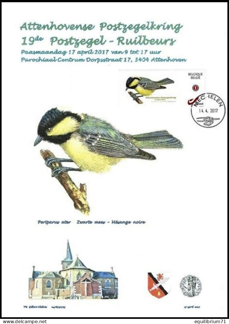 CS/HK Mystamp/Duostamp° A5 - Cercle Philatélique D'Ottoncourt/Attenhovense Postzegelkring - Mésange Noire/Zwarte Mees - Songbirds & Tree Dwellers