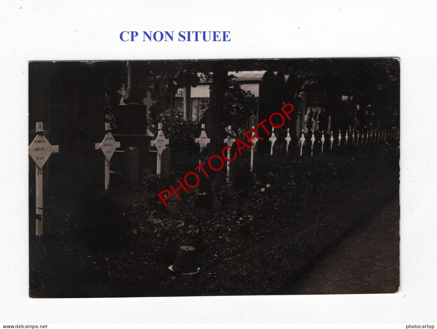 CP NON SITUEE-CIMETIERE-Friedhof-Tombes Anglaises-!?-R.I.P.-CARTE PHOTO Allemande-GUERRE 14-18-1 WK-Militaria- - Cimiteri Militari