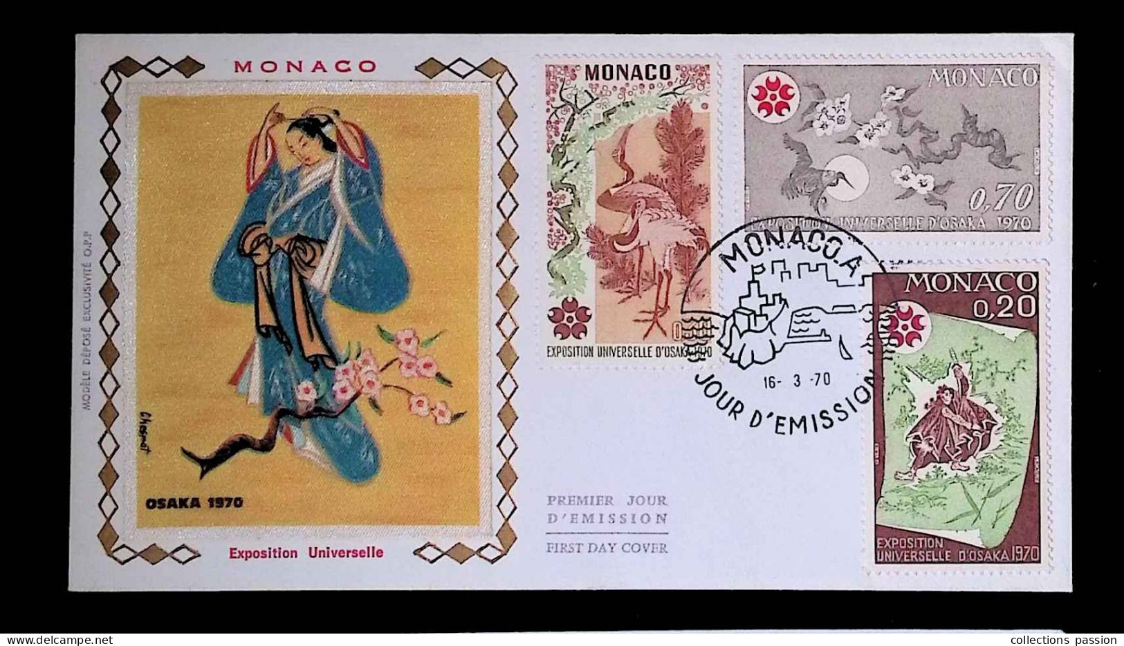 CL, FDC, 1 Er Jour, Monaco. A, 16-3-70, Exposition Universelle D'Osaka - FDC