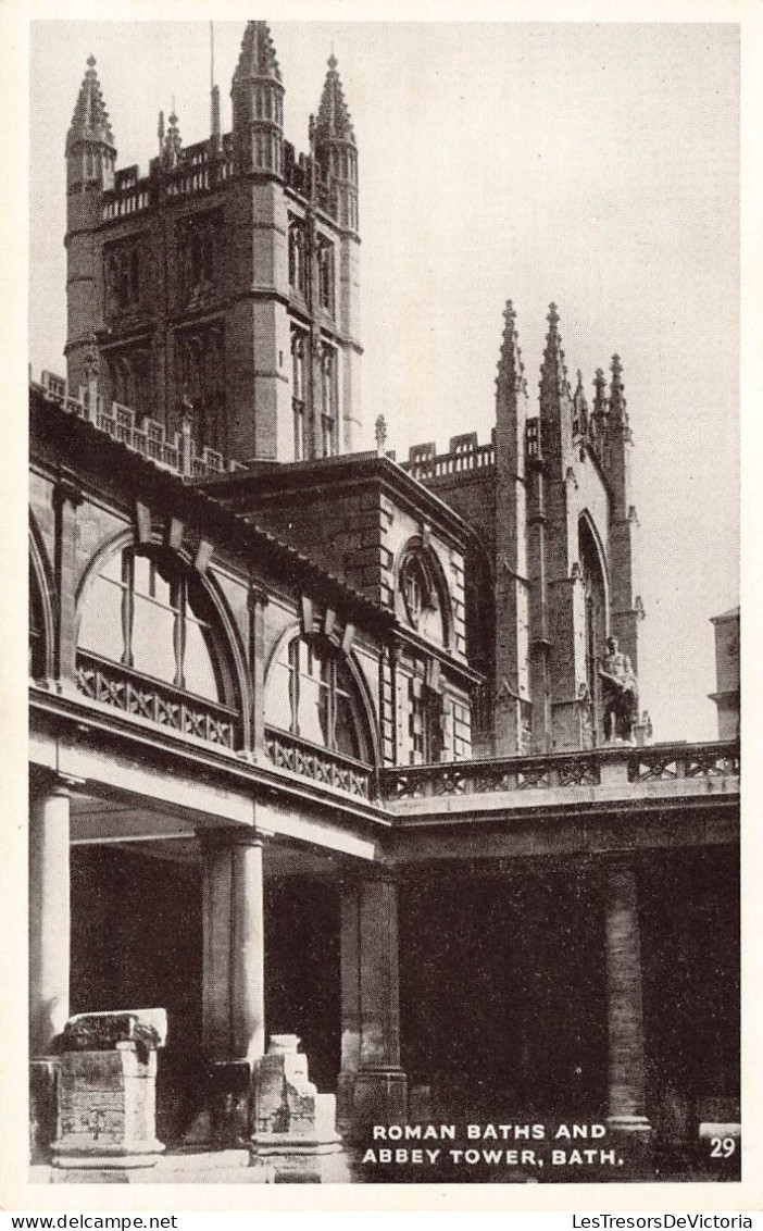 ROYAUME-UNI - Roman Baths And Abbey Tower - Bath - Vue Panoramique - Carte Postale Ancienne - Bath