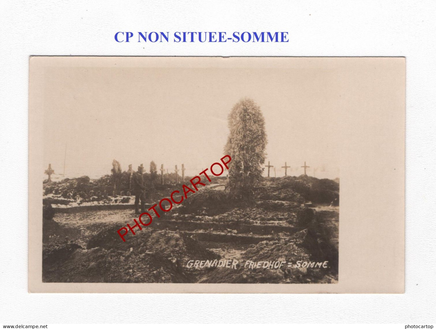 CP NON SITUEE-Somme-CIMETIERE-Friedhof-Tombes-CARTE PHOTO Allemande-GUERRE 14-18-1 WK-Militaria- - Soldatenfriedhöfen