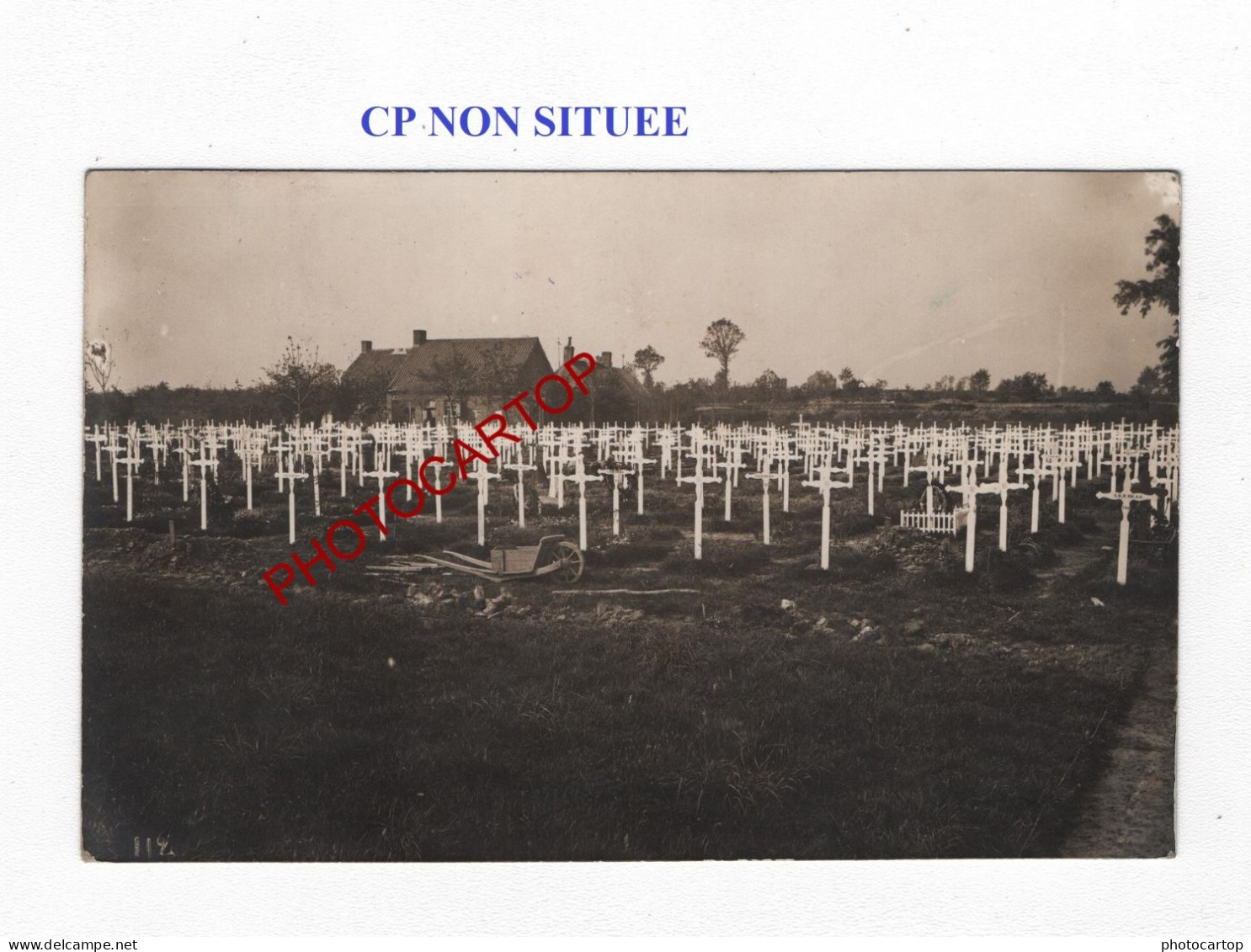 CP NON SITUEE-Flandern-CIMETIERE-Friedhof-Tombes-CARTE PHOTO Allemande-GUERRE 14-18-1 WK-Militaria-Belgien-!?-FELDPOST- - Cementerios De Los Caídos De Guerra