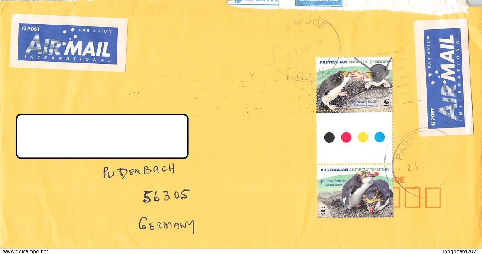 AUSTRALIAN ANTARCTIC TERR - AIR MAIL 2007 - GERMANY -WWF- /6134 - Covers & Documents