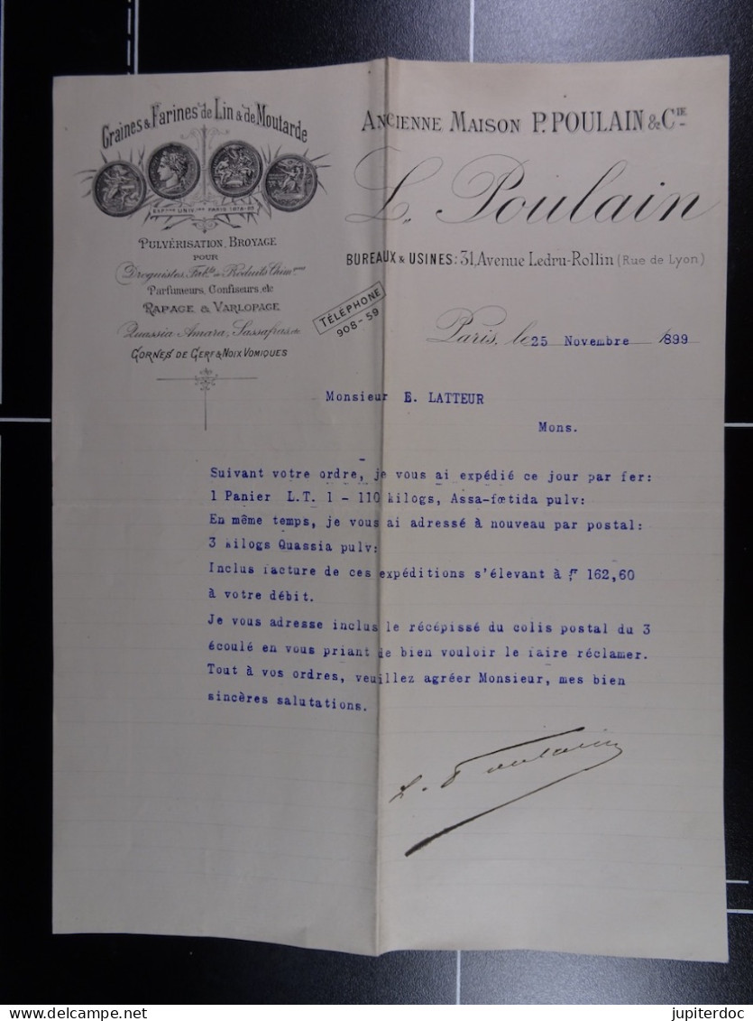 Graines & Farines De Lin & De Moutarde Le Poulain 1899  /3/ - Drogisterij & Parfum