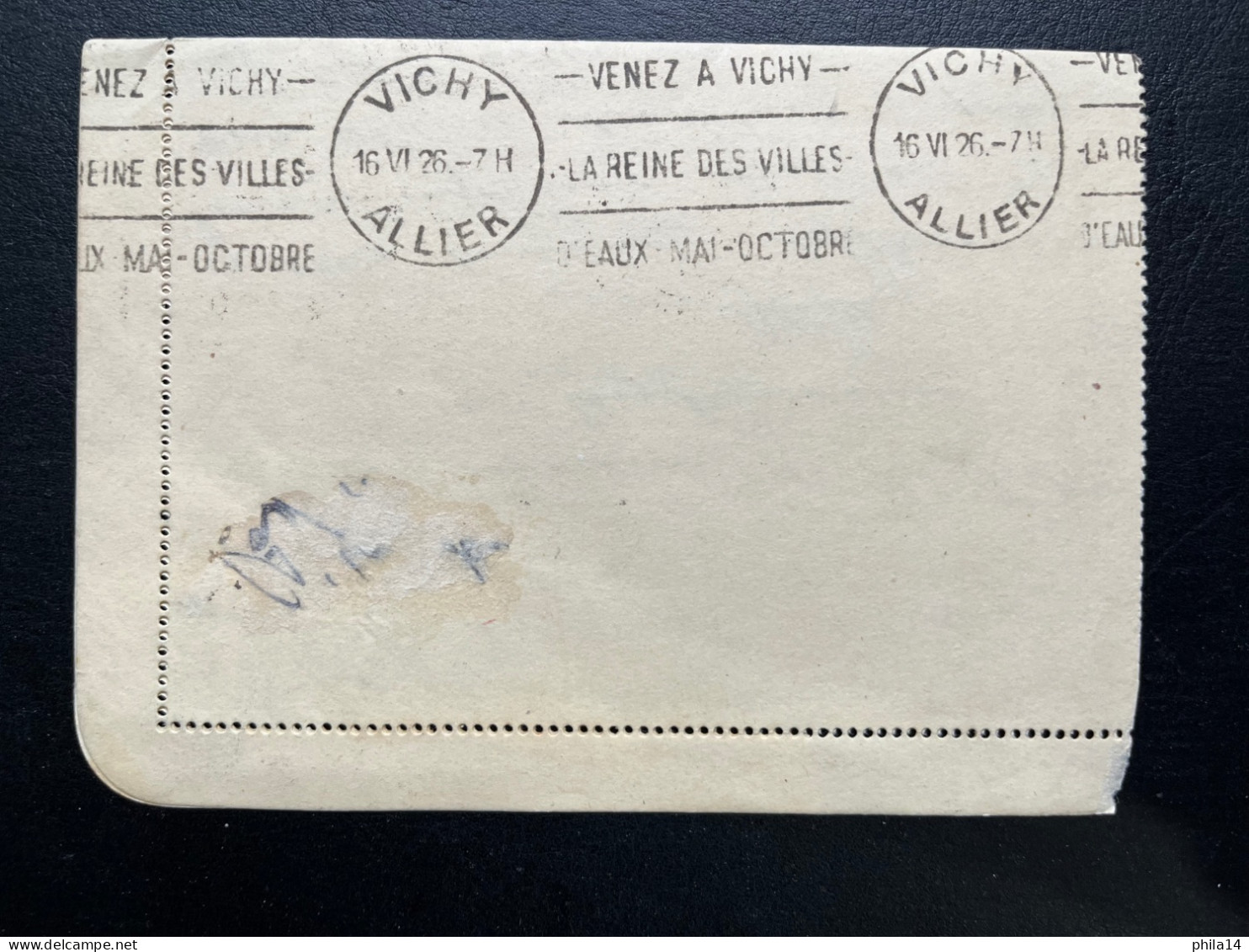 40c SEMEUSE SUR CARTE LETTRE / PARIS 47 POUR VICHY 1926 / HOTEL WINDSOR ETOILE - Cartoline-lettere