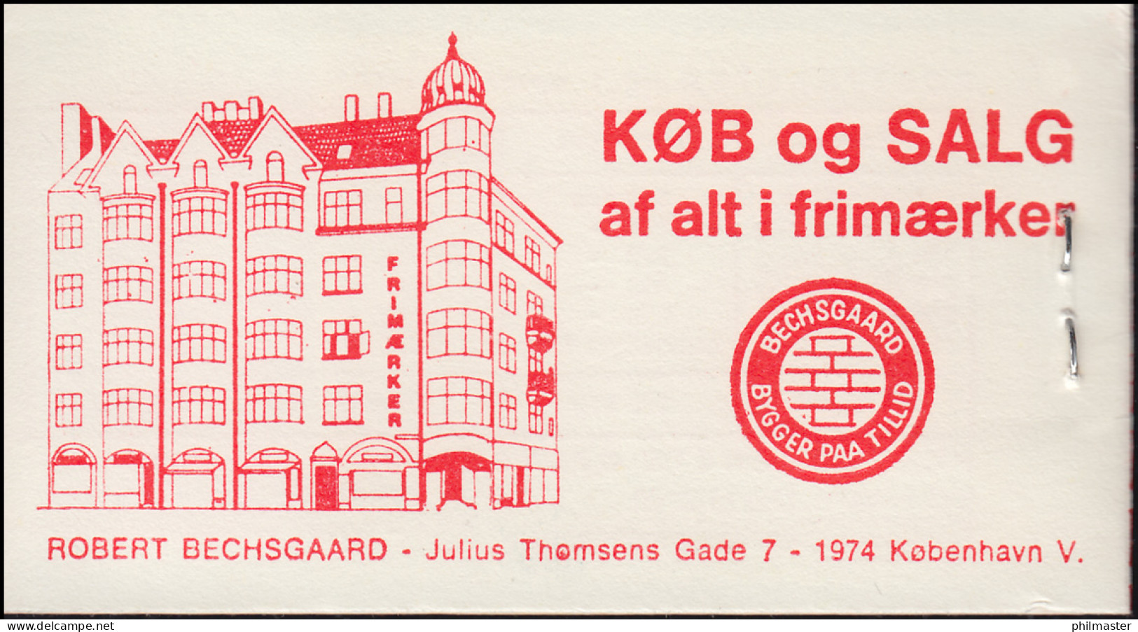 Dänemark Markenheftchen 10 Kr Freimarken 1977 No. 1 Staubsauger, ** - Postzegelboekjes