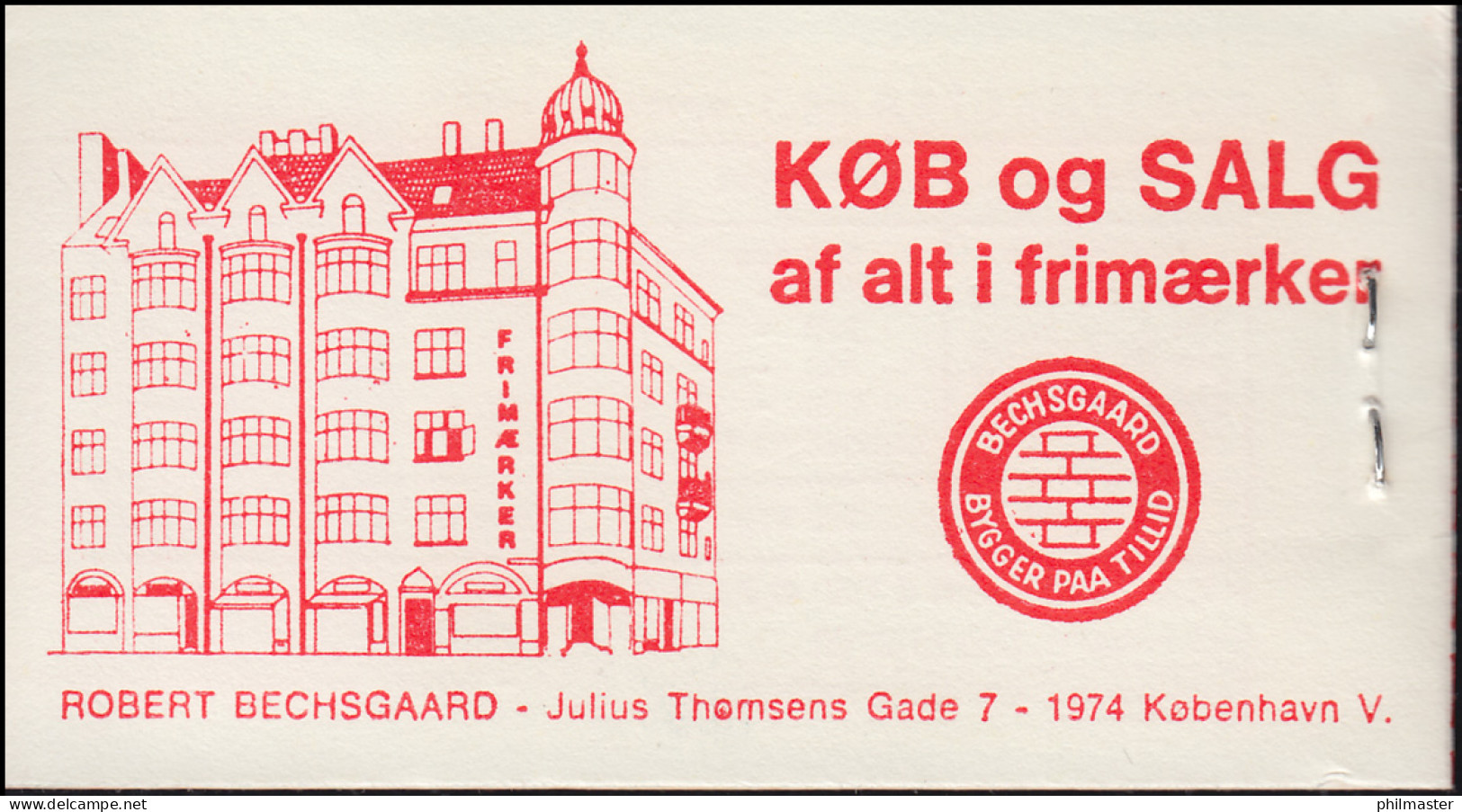 Dänemark Markenheftchen 10 Kr Freimarken 1977 No. 1 Staubsauger, ** - Markenheftchen