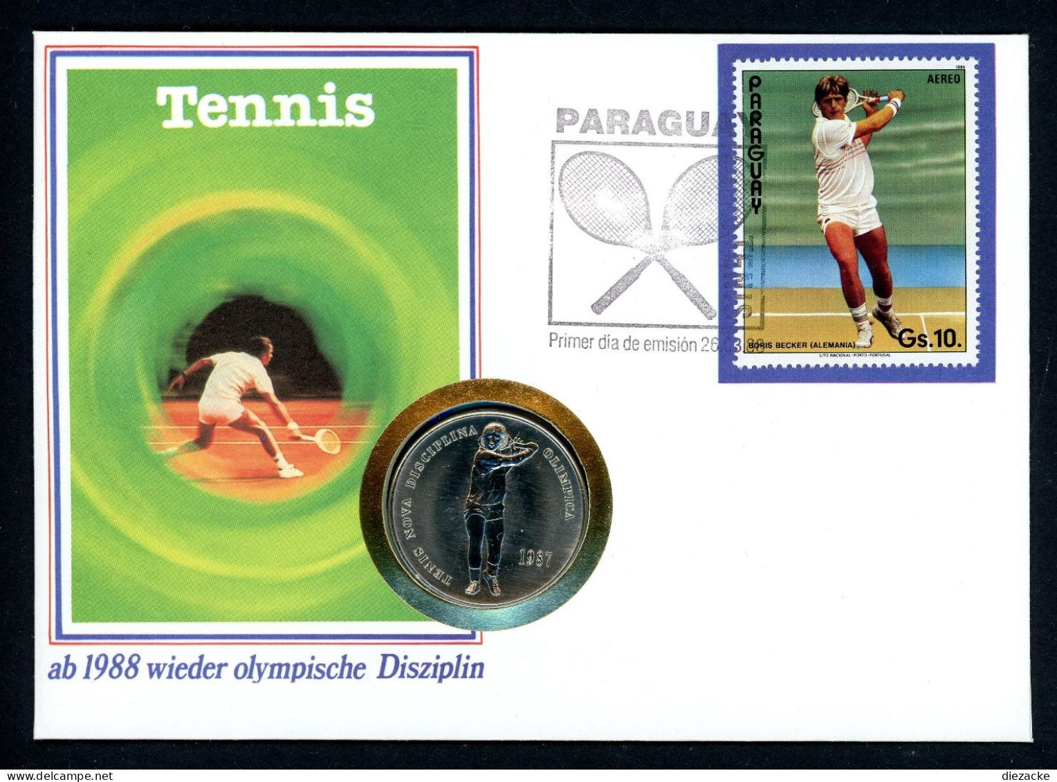 Paraguay/ Andorra 1988 Numisbrief 2 Diners Boris Becker ST (Num105 - Non Classés