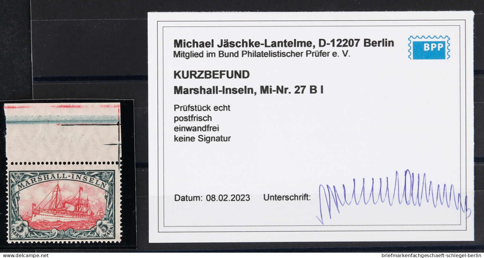 Deutsche Kolonien Marshall-Inseln, 1916, 27 B I, Postfrisch - Marshall Islands