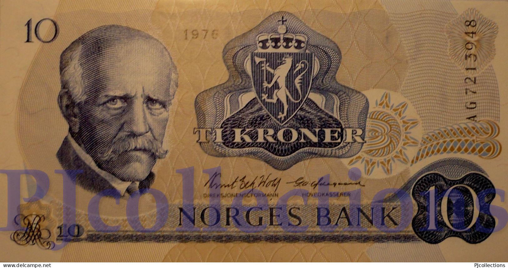 NORWAY 10 KRONER 1976 PICK 36b AUNC - Norway