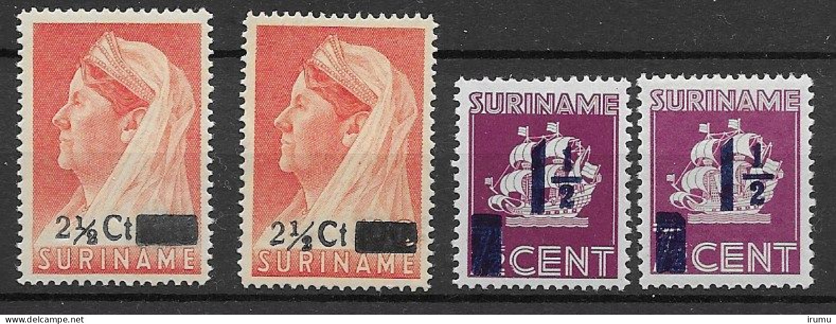 Suriname 1947, NVPH 245-6 Met Afwijkingen MNH/MH, Kw 9.50 EUR (SN 2660) - Suriname ... - 1975