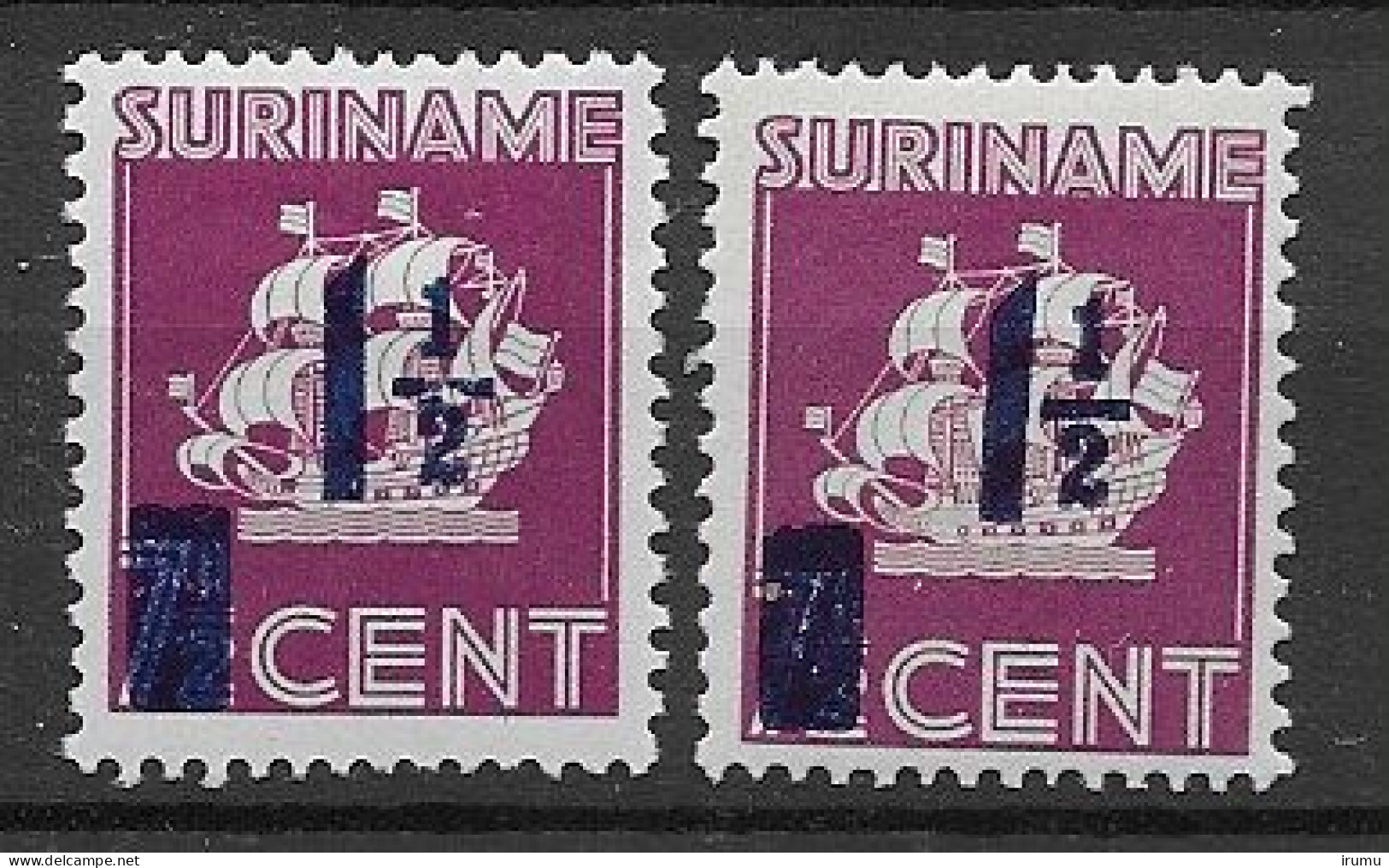 Suriname 1947, NVPH 245 En Afwijking, Kw 3.5 EUR (SN 2661) - Suriname ... - 1975