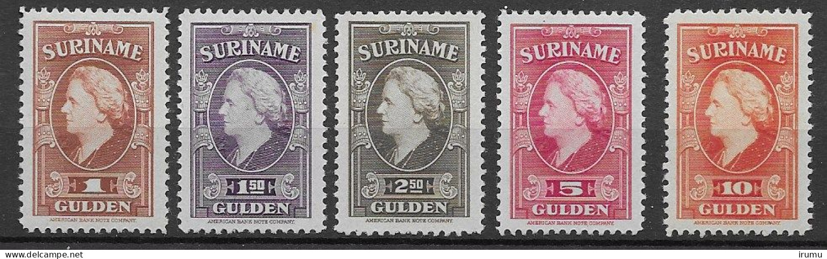Suriname 1945, NVPH 239-43 MH, Kw 200 EUR (SN 2663) - Suriname ... - 1975