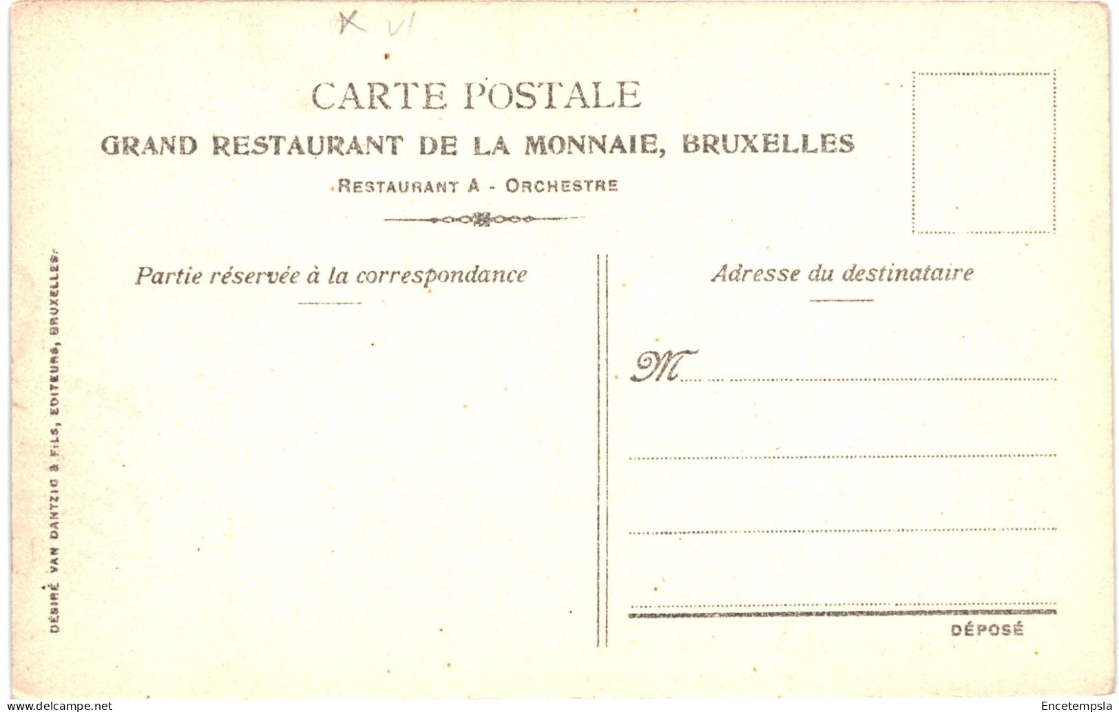 CPA Carte Postale Belgique Bruxelles Restaurant De La Monnaie   VM78487 - Pubs, Hotels, Restaurants