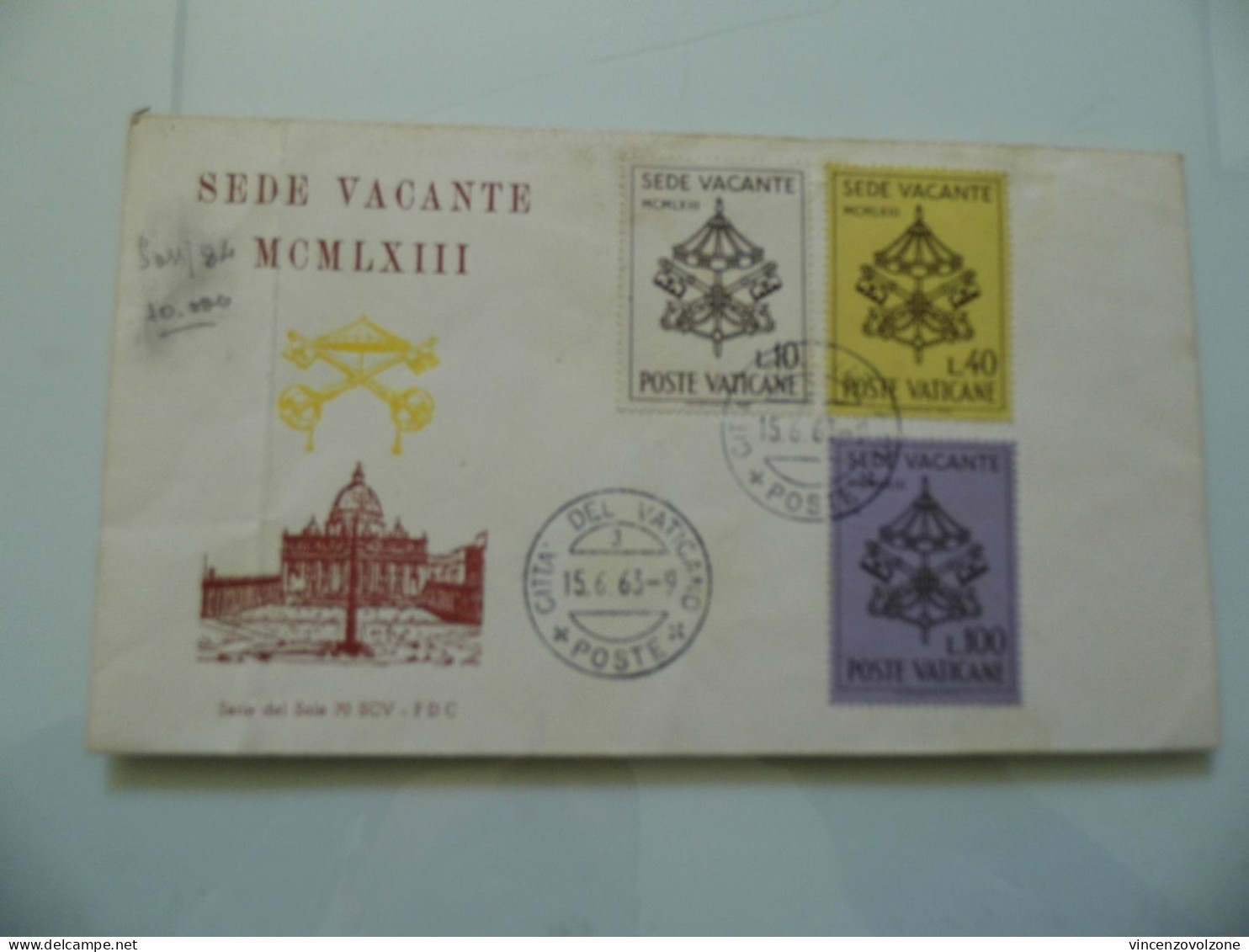 Busta Primo Giorno "VATICANO  Sede Vacante  1963" - Cartas & Documentos