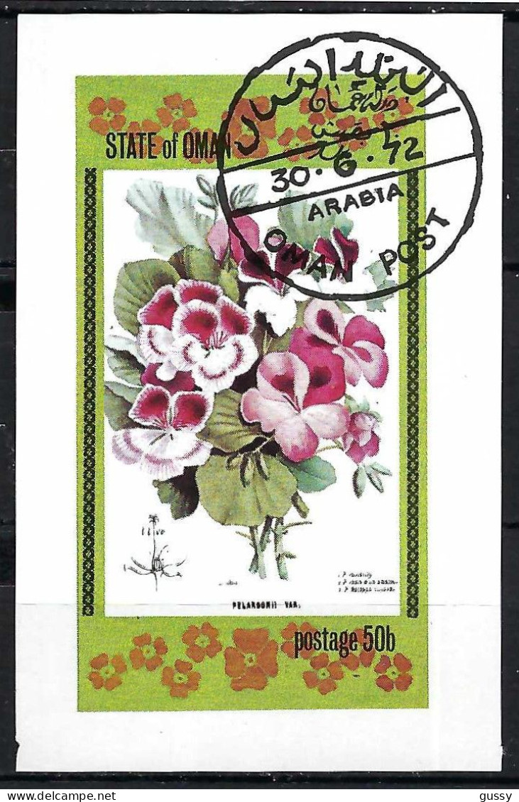 OMAN 1972: Feuillet Obl. "GERANIUMS" - Oman