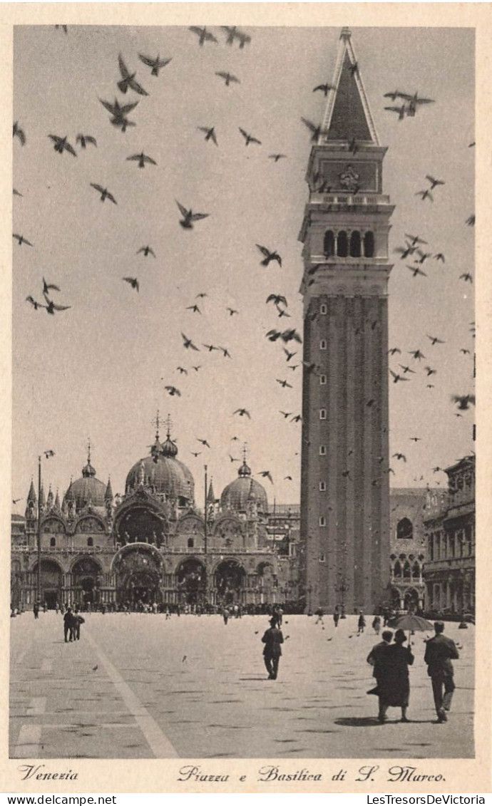 ITALIE - Venezia - Piazza E Basilica Di S Marco - Animé - Carte Postale Ancienne - Venezia (Venedig)