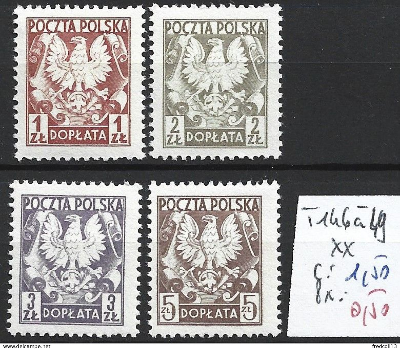 POLOGNE Taxe 146 à 149 ** Côte 1.50 € - Postage Due