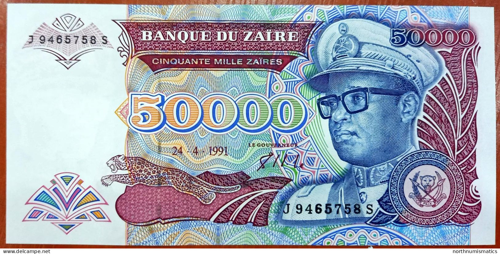 Zaire 50000 Zaires 24.4.1991 Unc - Zaire