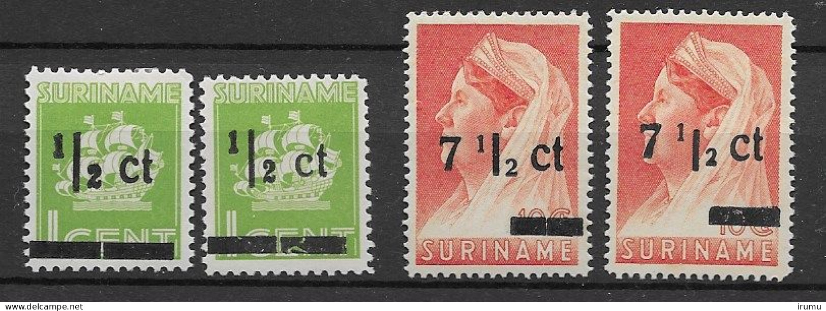 Suriname 1945, NVPH 210-213 Afwijkingen (SN 2670) - Suriname ... - 1975