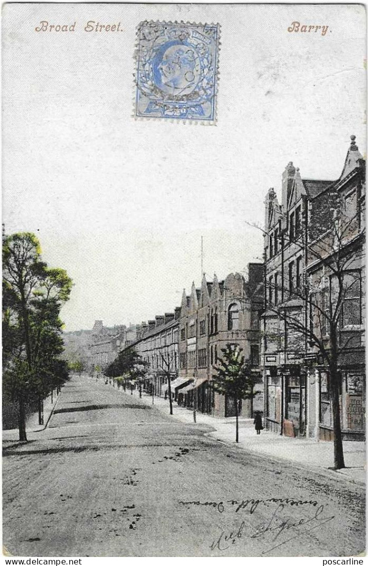 Wales, Glamorgan, Barry, Broad Street ,1905, 2 Scans - Glamorgan