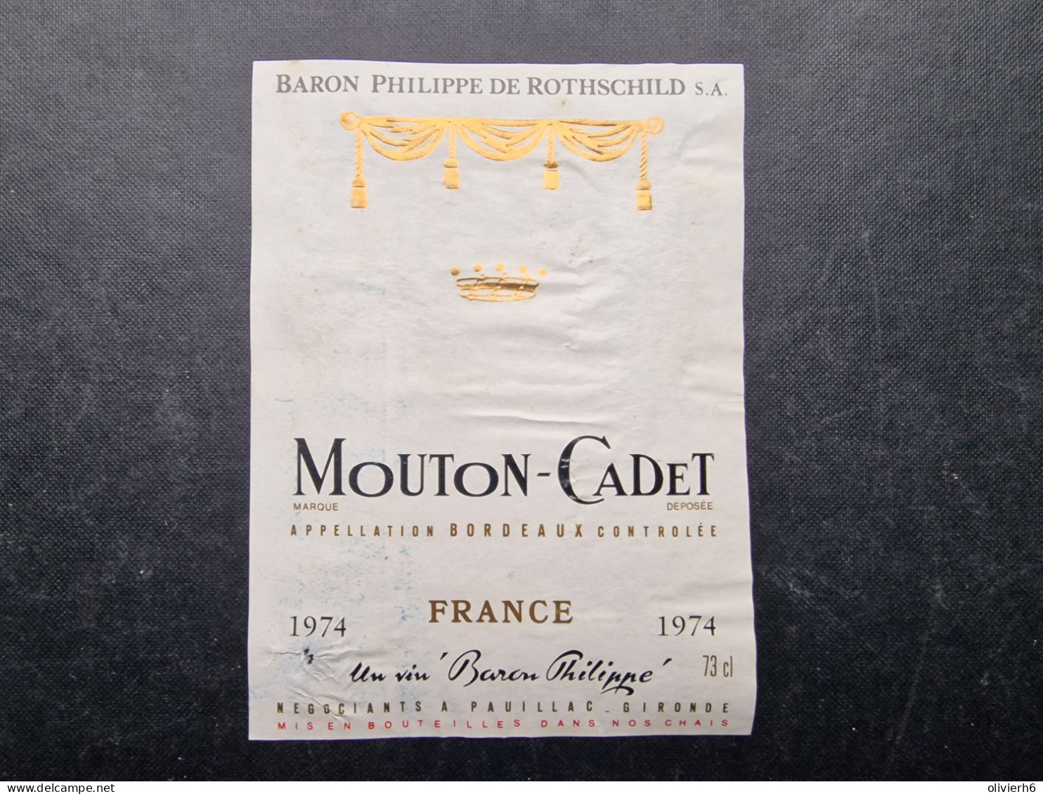 LOT 8 ETIQUETTES DE VIN (M23XX) MOUTON CADET CHÂTEAU CLERC MILON (11 Vues) PAUILLAC - Bordeaux