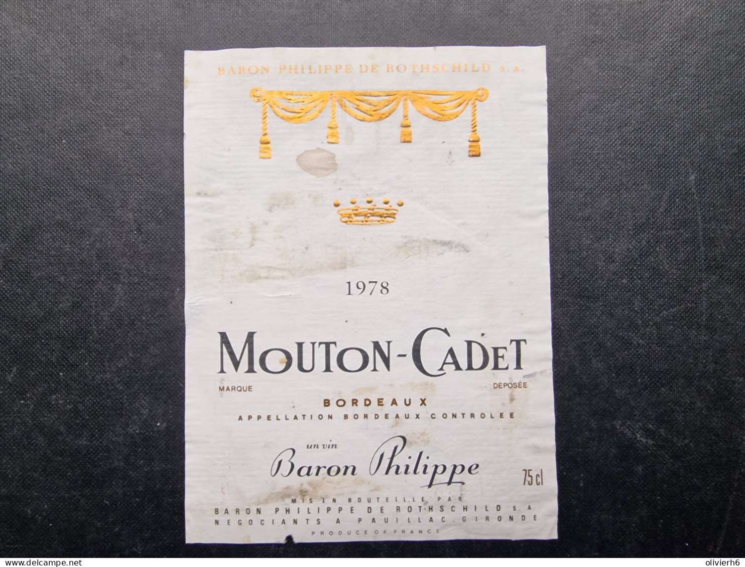 LOT 8 ETIQUETTES DE VIN (M23XX) MOUTON CADET CHÂTEAU CLERC MILON (11 Vues) PAUILLAC - Bordeaux