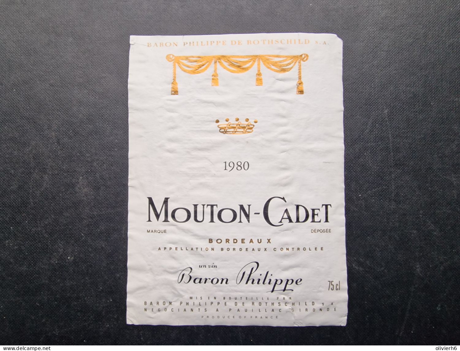 LOT 8 ETIQUETTES DE VIN (M23XX) MOUTON CADET CHÂTEAU CLERC MILON (11 Vues) PAUILLAC - Bordeaux