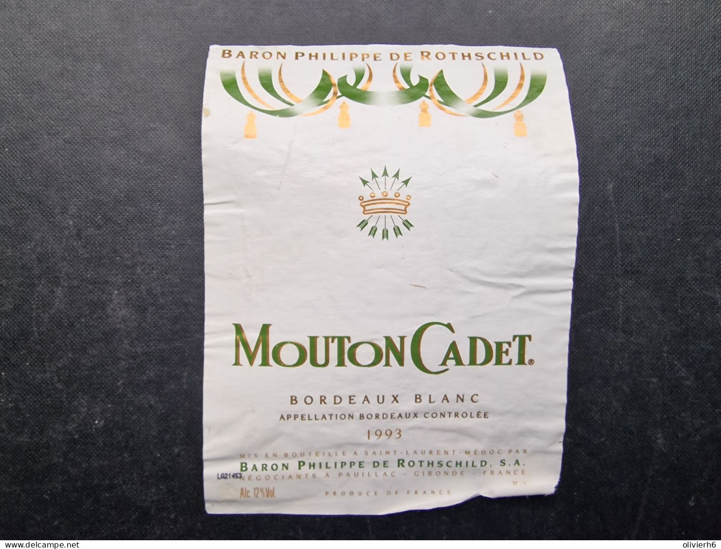 LOT 8 ETIQUETTES DE VIN (M23XX) MOUTON CADET CHÂTEAU CLERC MILON (11 vues) PAUILLAC