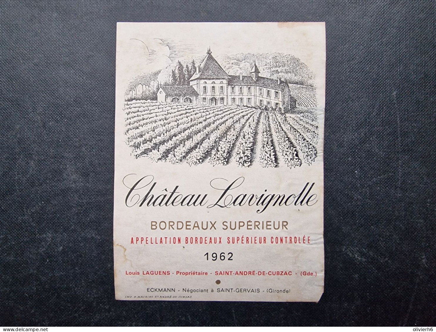 LOT 5 ETIQUETTES DE VIN (M23XX) Château PICHON LALANDE LAVIGNOLLE BORDEAUX VIEUX (7 Vues) - Bordeaux