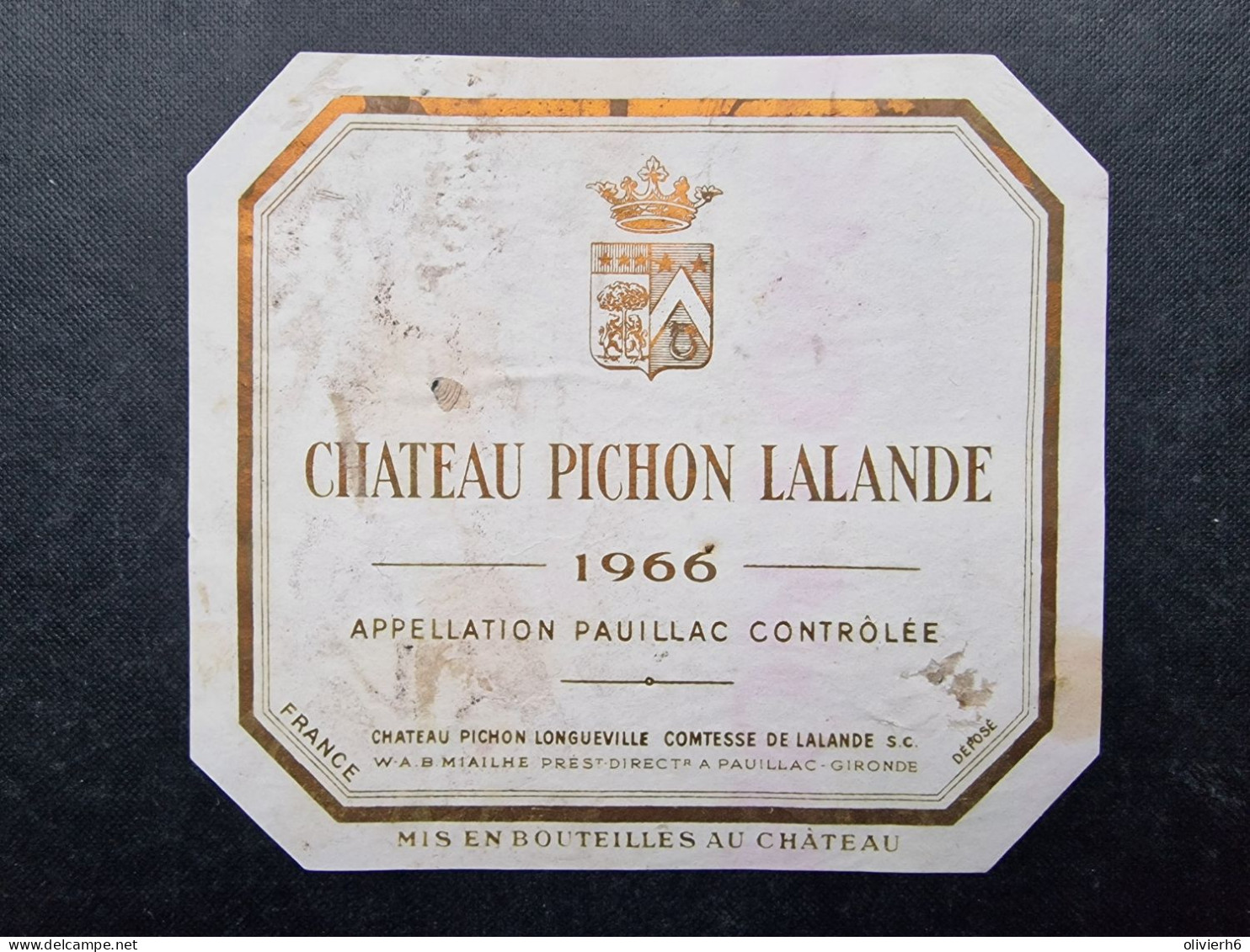 LOT 5 ETIQUETTES DE VIN (M23XX) Château PICHON LALANDE LAVIGNOLLE BORDEAUX VIEUX (7 Vues) - Bordeaux