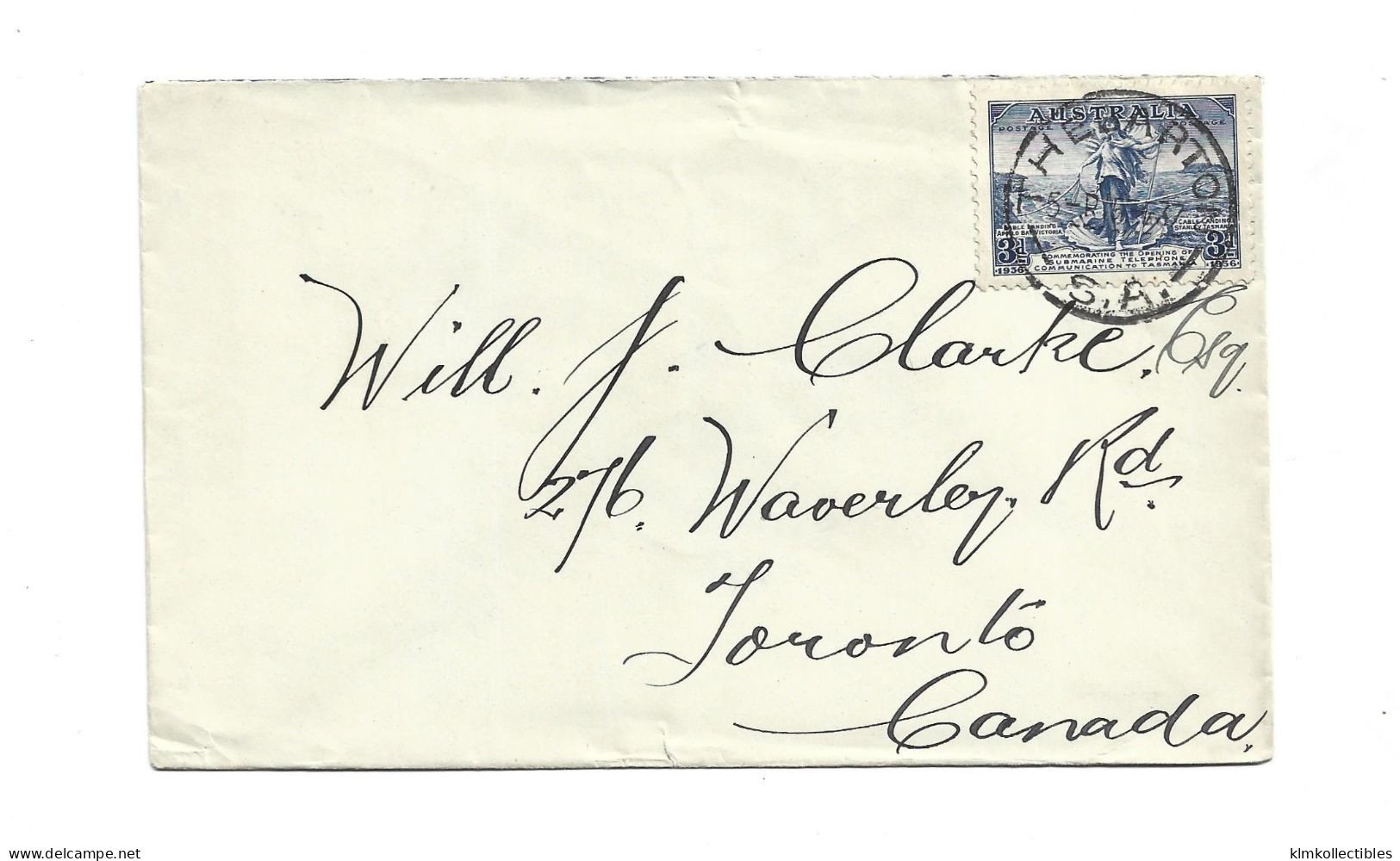 AUSTRALIA - 1937 COVER THEBARTON ADELAIDE TO CANADA - Storia Postale